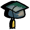 graduation cap. - press to request application.